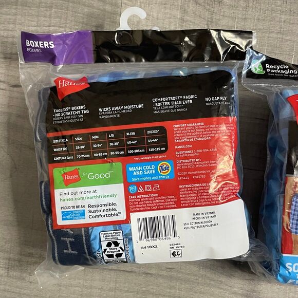 4 pairs Hanes men’s boxers underwear size large - Picture 3 of 4
